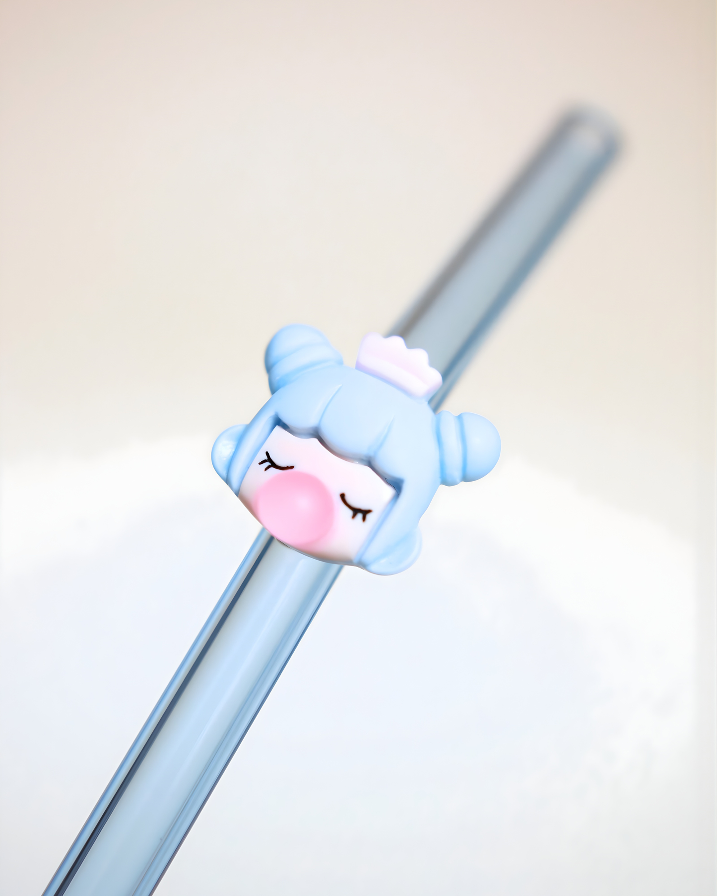 Paille en verre "Bubble Blue"