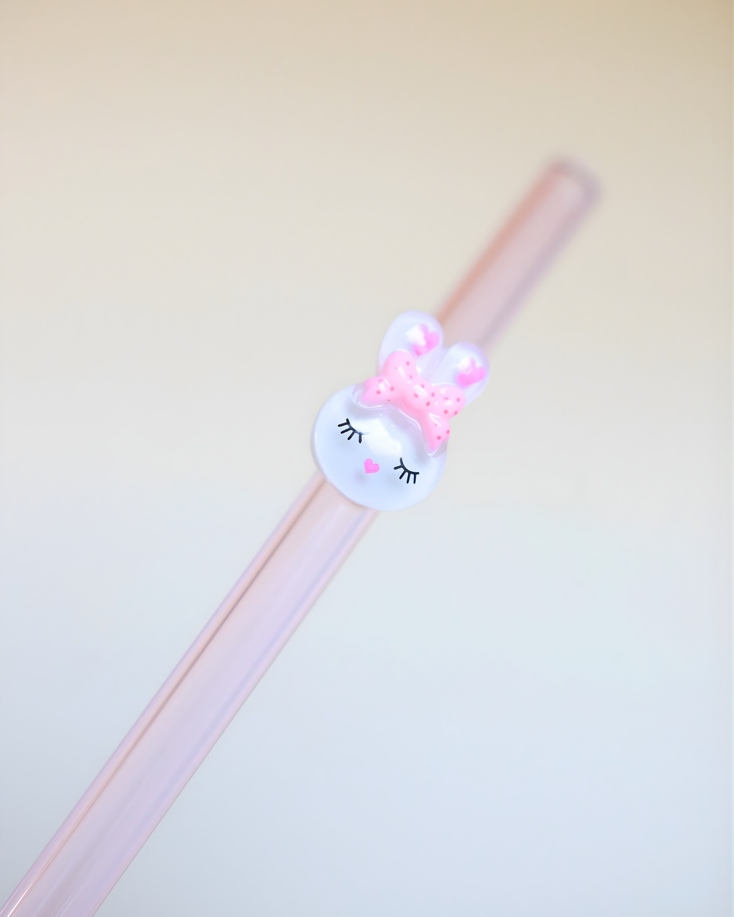 Paille en verre " Bunny Kiss "