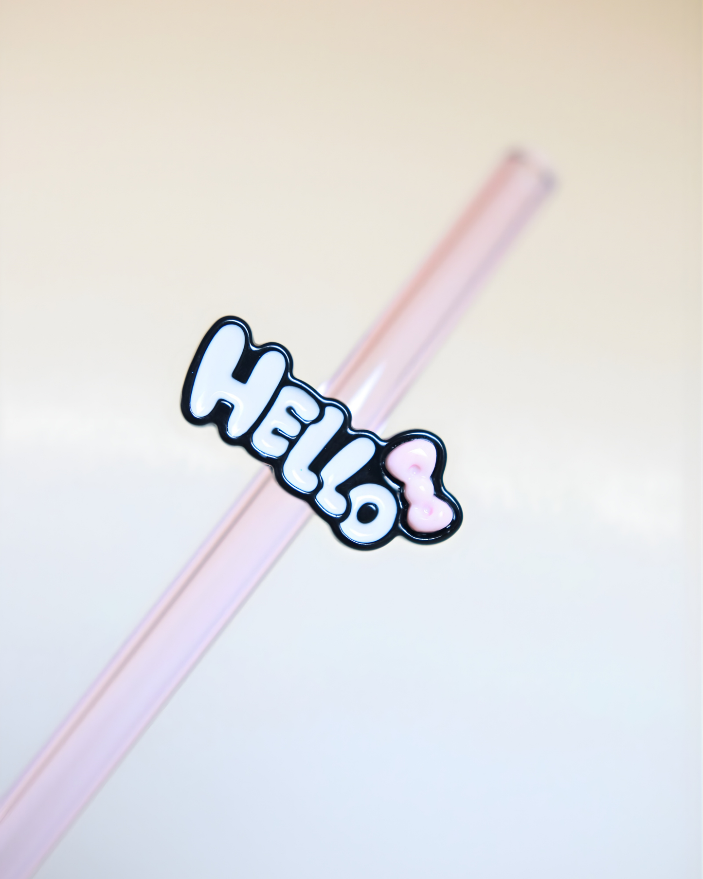 Paille en verre " Hello Cutie "