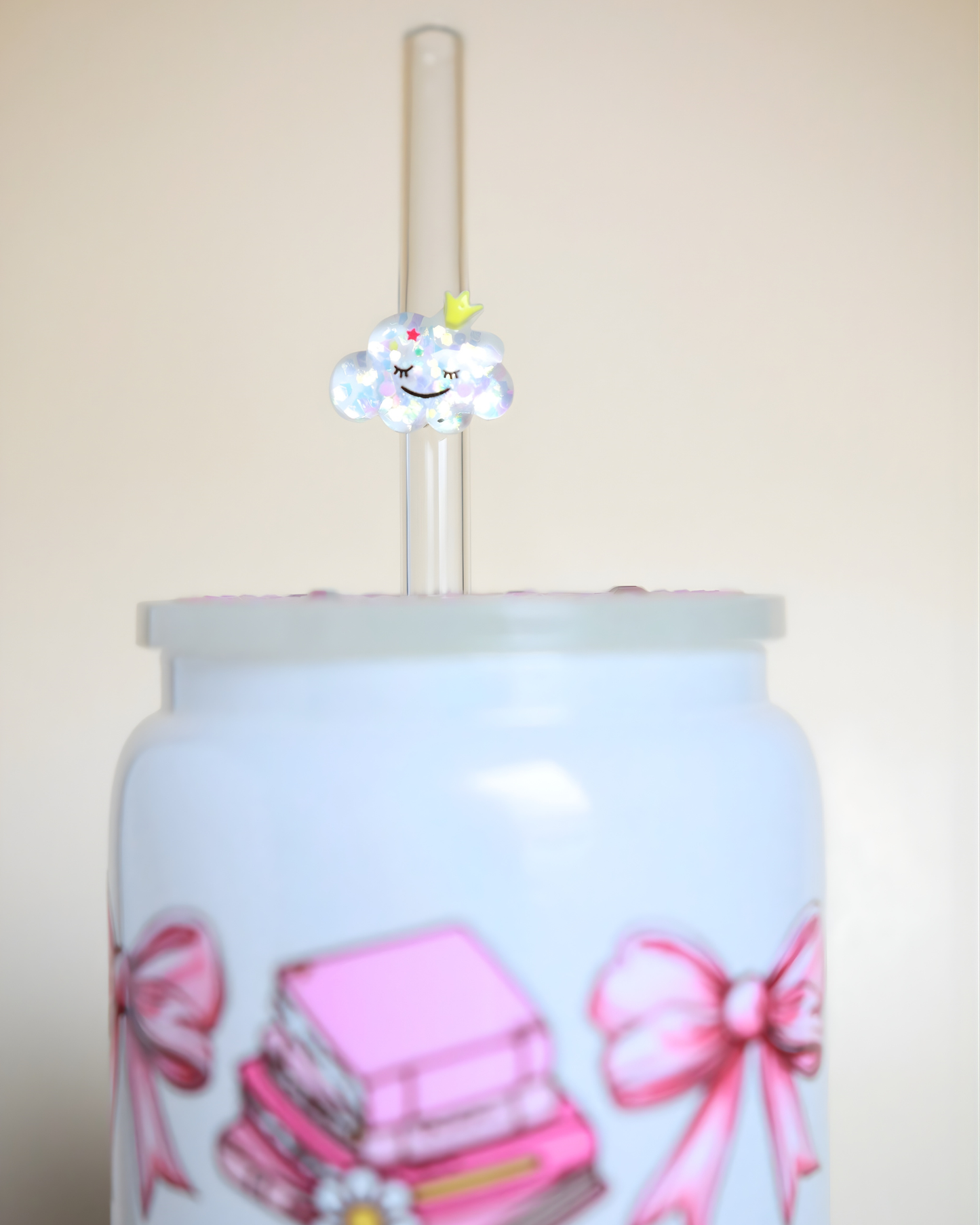 Paille en verre "Cloudy Queen"