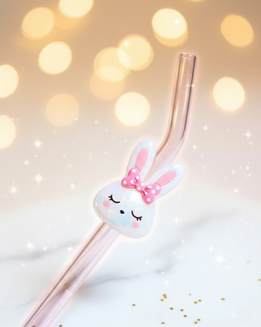 Paille en verre " Bunny Kiss "