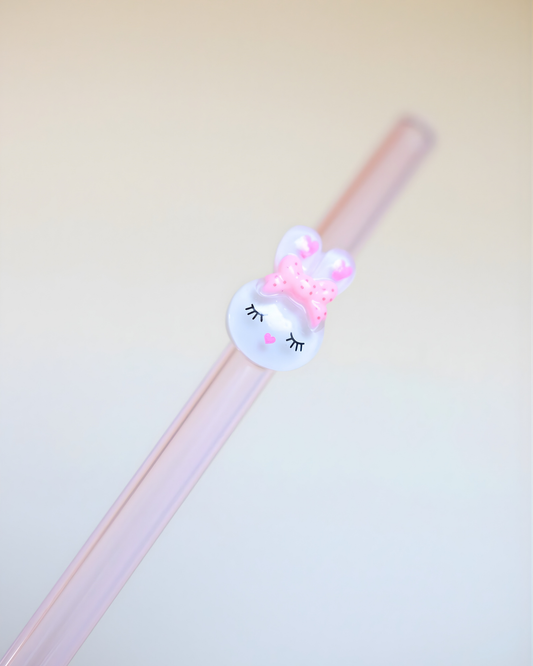 Paille en verre " Bunny Kiss "