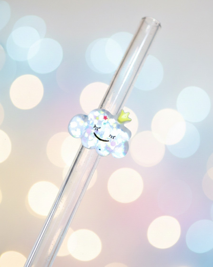 Paille en verre "Cloudy Queen"