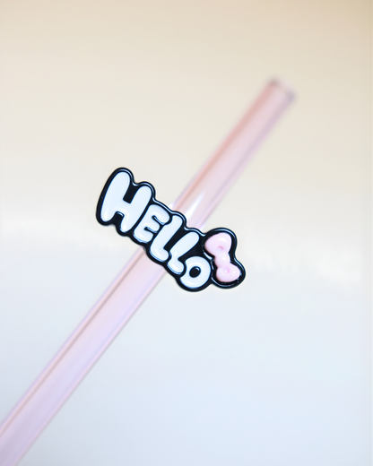 Paille en verre " Hello Cutie "