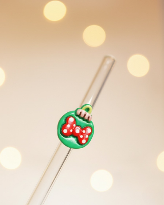 Paille en verre " Holly Bow "