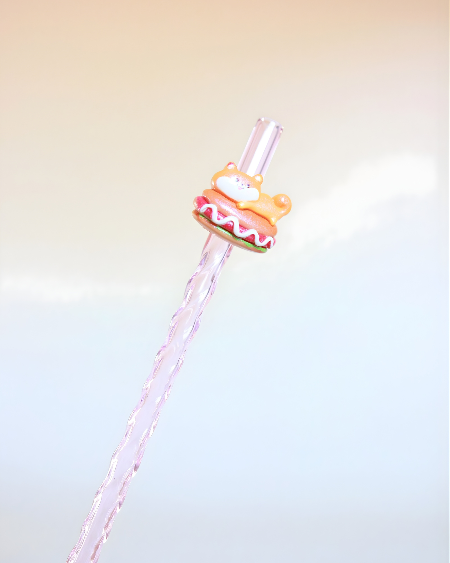 Paille en verre " Doggy Corgi "