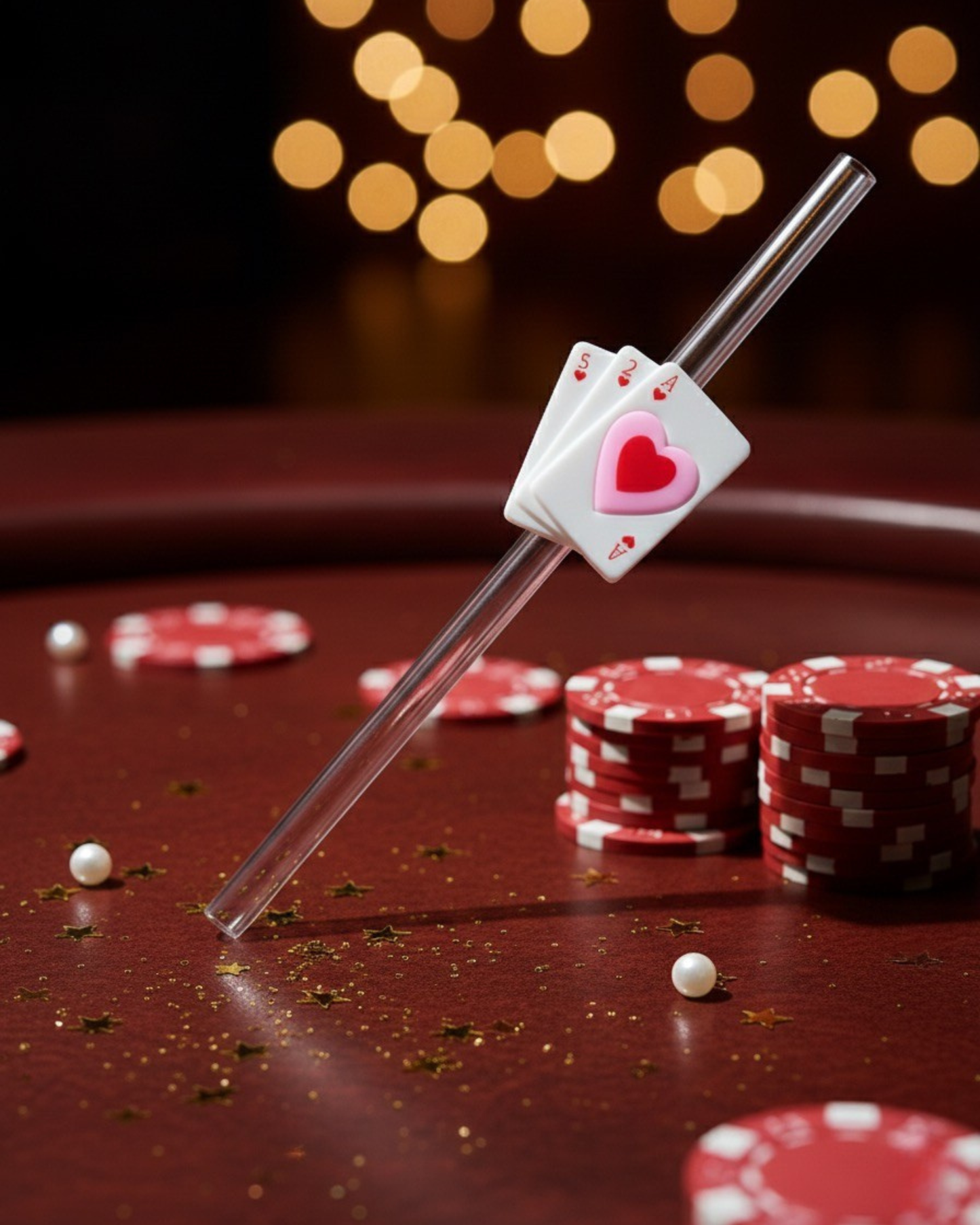 Paille en verre " Queen of Heart "