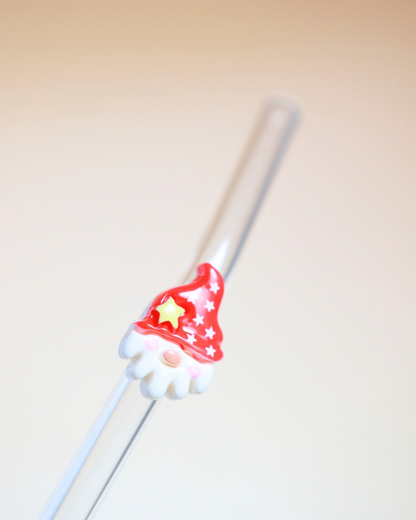 Paille en verre " Santa Gnome "
