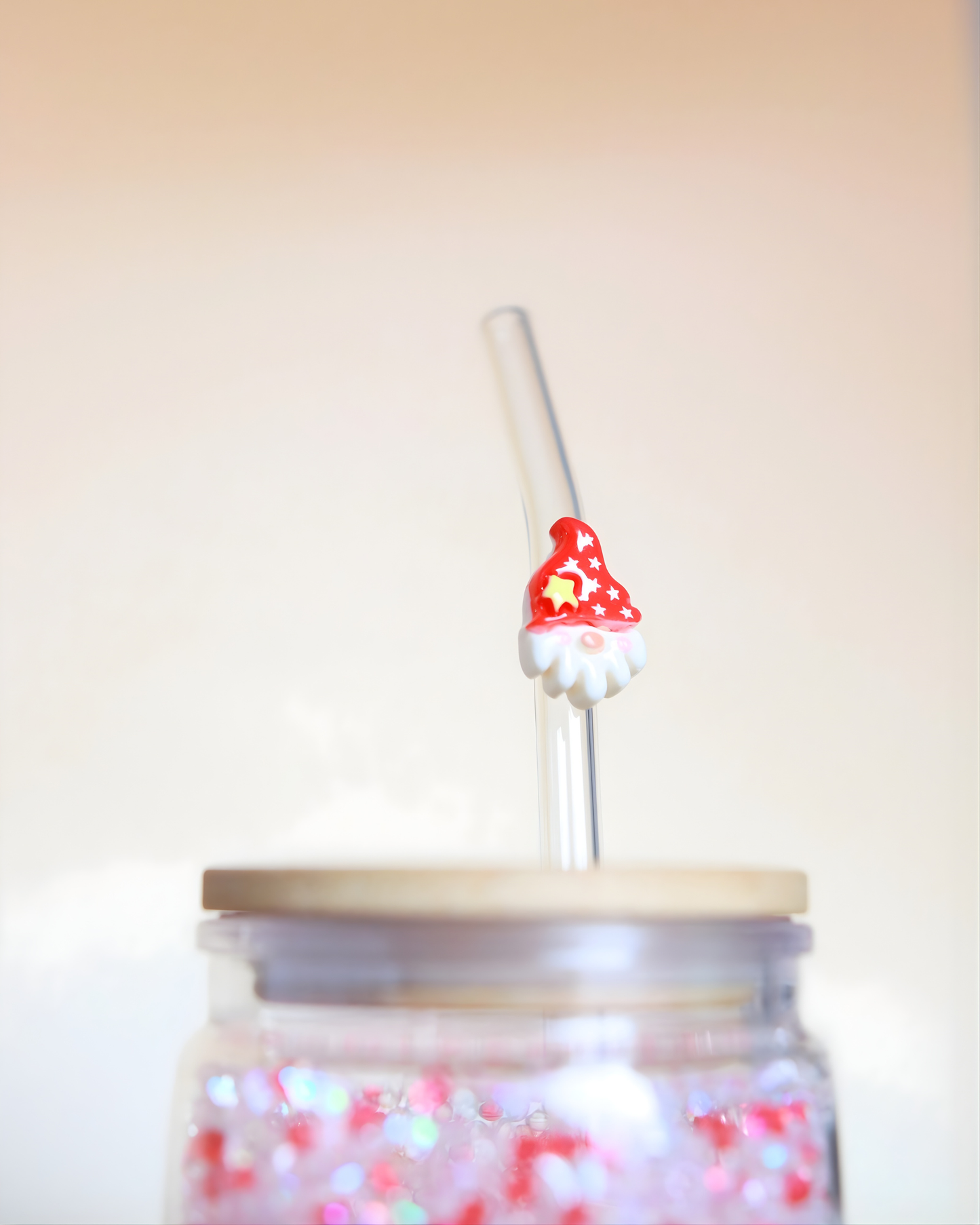 Paille en verre " Santa Gnome "