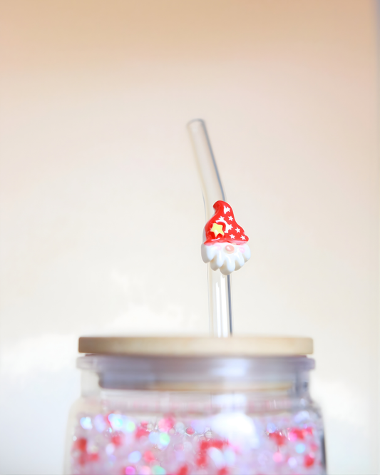 Paille en verre " Santa Gnome "
