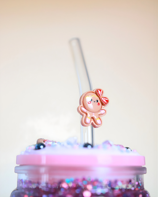Paille en verre " Gingerbread Girl "
