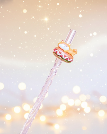 Paille en verre " Doggy Corgi "